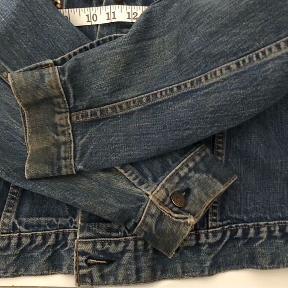 Levi’s Vintage Embellished Denim Jacket Buttons & Beads  Size Large - Picture 10 of 11